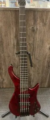 Ibanez - EHB Ergonomic Headless 5-String Electric Bass Guitar with Gigbag - Stained Wine Red Low Gloss 2
